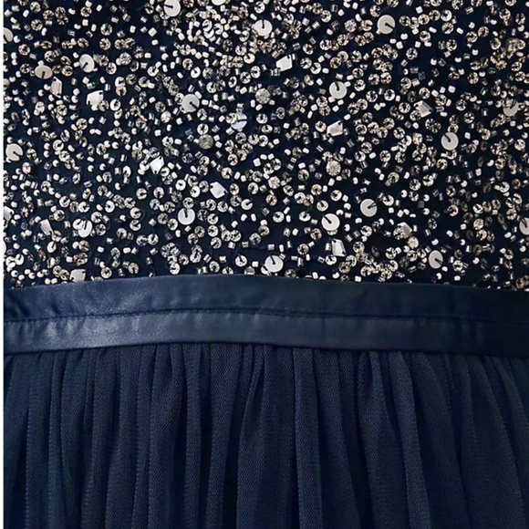 BHLDN | Frothy Beaded Tulle Avery Dress in Midnight | NWT - Picture 3 of 8